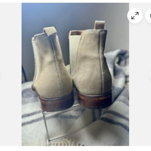 ALDO Mens Chelsea Boot Taupe Beige Suede Leather Sz 12 ALDOs Made In Europe - Picture 7 of 9